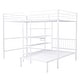 preview thumbnail 6 of 6, White Full over Twin Metal Bunk Bed with Built-in Desk, Shelves and Ladder
