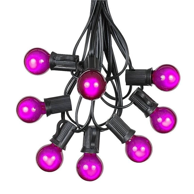 25 Foot G30 Outdoor Globe Patio String Lights - Set of 25 G30 Globe Bulbs - Purple