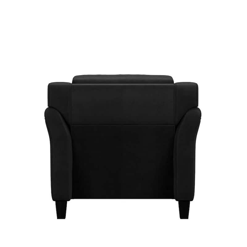 Microfiber Armchair with Button Tufted Back and Flared Arms - 31.5” D x 33.9” W x 32.7'' H