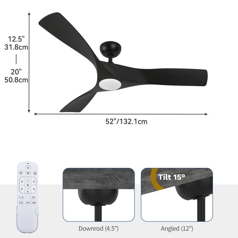Moasis 3 Fan Blades 52" Ceiling Fan