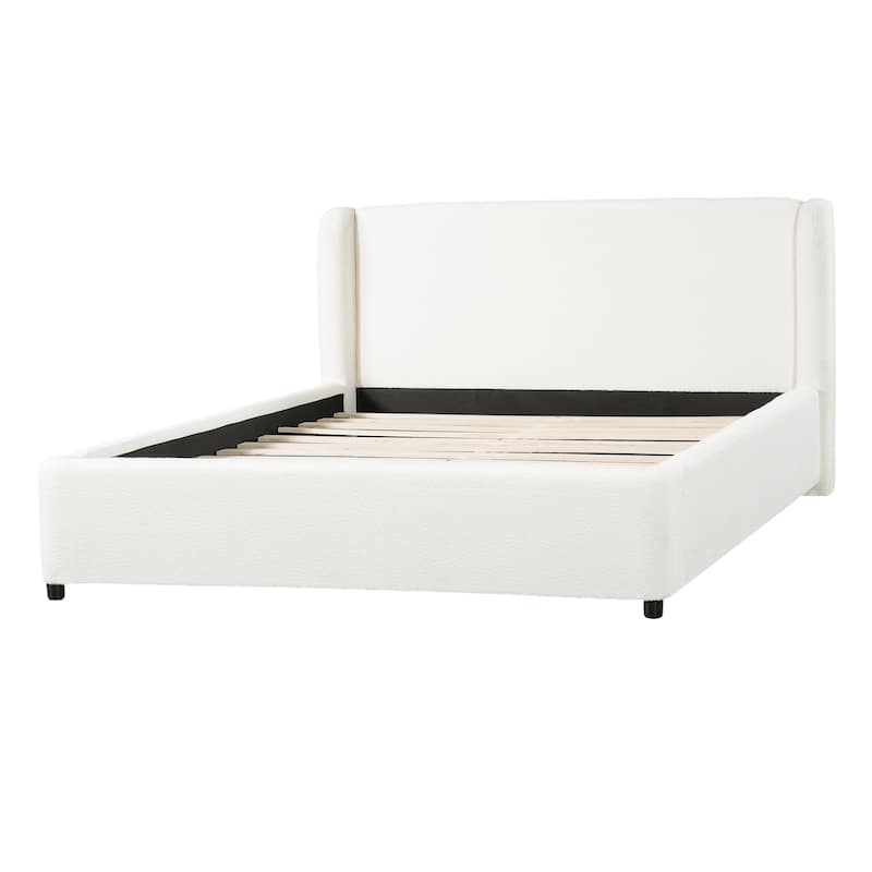 Christopher Knight Home - Modern Upholstered Boucle Frame with Wingback Headboard