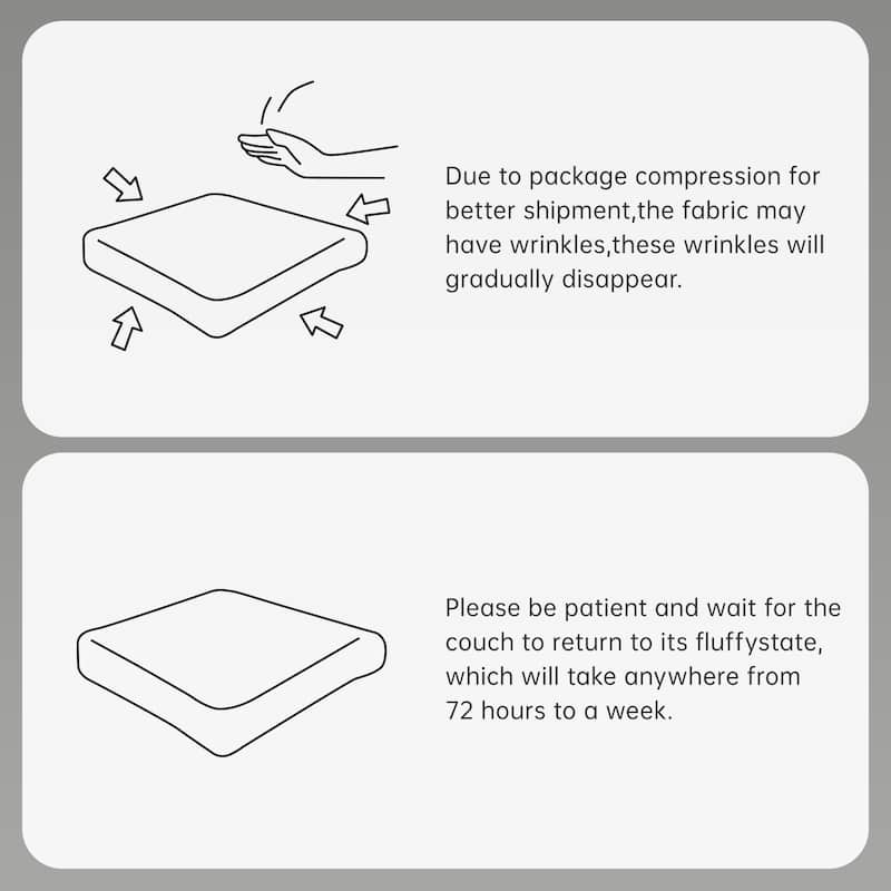 Rossetta 82'' Simplified Anti-Slip Style L-shaped Premium Corduroy Fabric Modular Loveseat Sofa with Curved Armrests, 1 Ottoman