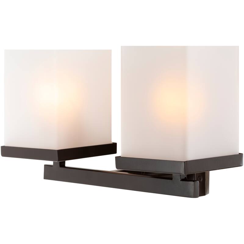 Lumi Frosted Glass 2-light Wall Sconce - 7.25"H x 12.5"W x 6"D