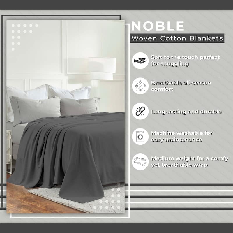 Superior Nobel Cotton Textured Chevron Lightweight Woven Blanket