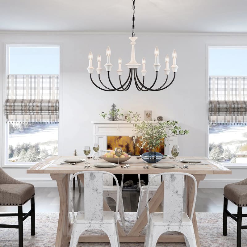8-Light 28.34 in. Traditional Chandelier for Kitchen Living Room