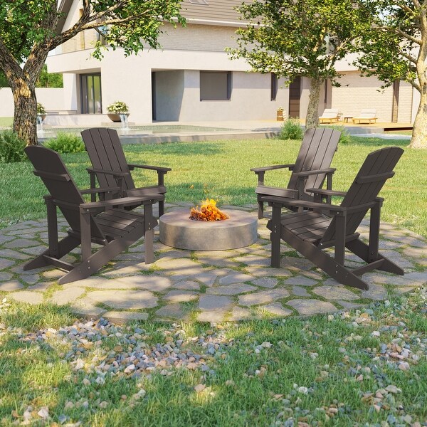 傾斜台 SLANT UPリノ スモーキーブルー Bonosuki Weather-resistant Wood Outdoor Adirondack Chairs-Set of 4