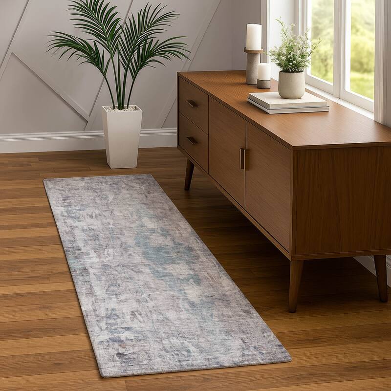 Machine Washable Indoor/ Outdoor Muted Ombre Chantille Rug