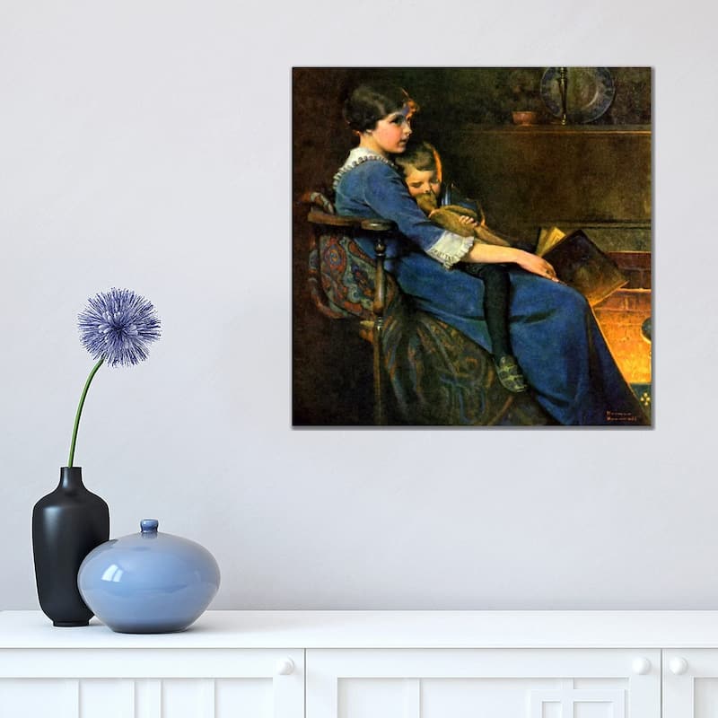 iCanvas "Bedtime" by Norman Rockwell Canvas Print - 18x18x1.5