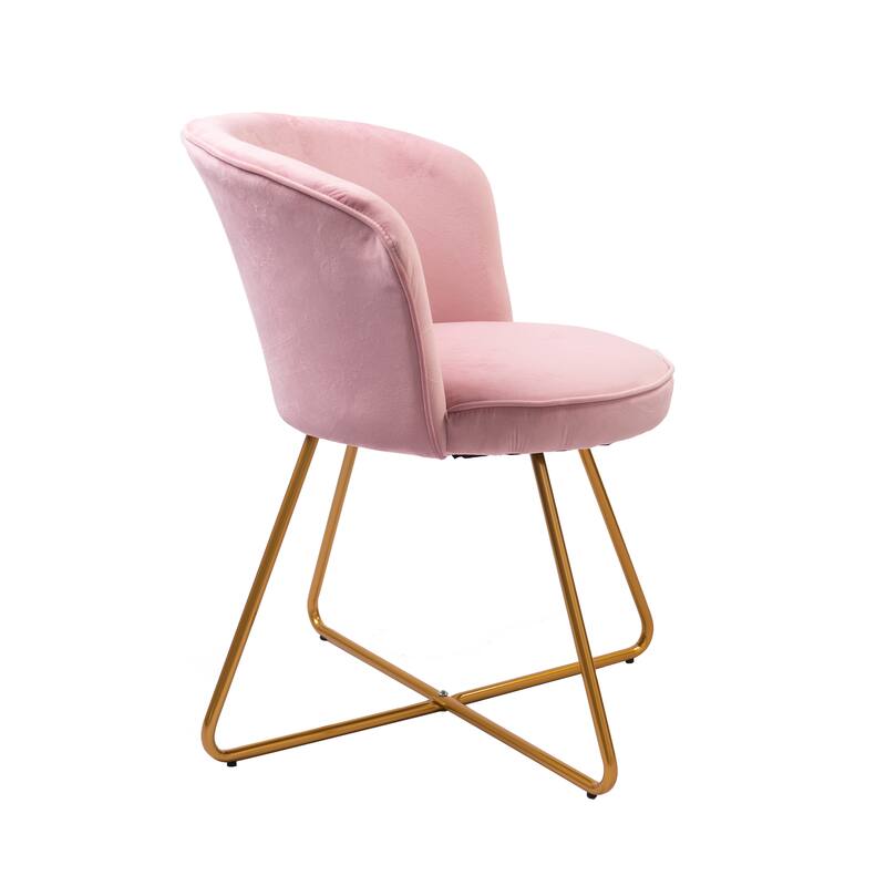 Porthos Home Orry Dining Chair, Velvet Upholstery, Gold Dipped Metal Legs
