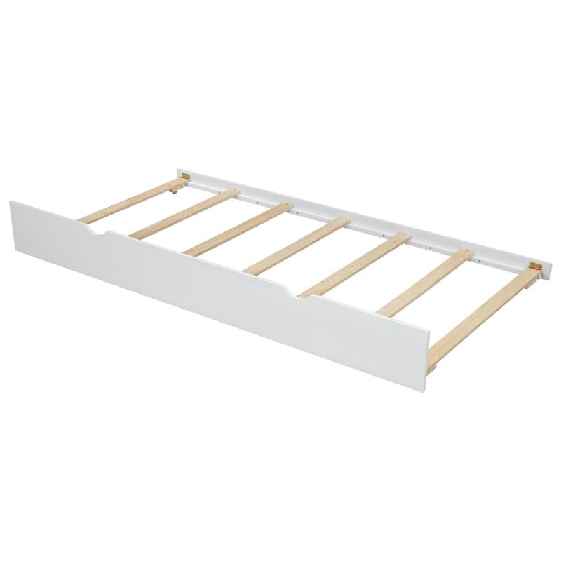 Wood Full Size Platform Bed with Trundle, Storage Headboard and Shelves, Gray Finish, Multi-Functional