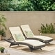 preview thumbnail 38 of 54, Salem Outdoor Wicker Lounge with Water Resistant Cushion (Set of 2) by Christopher Knight Home Grey + Beige