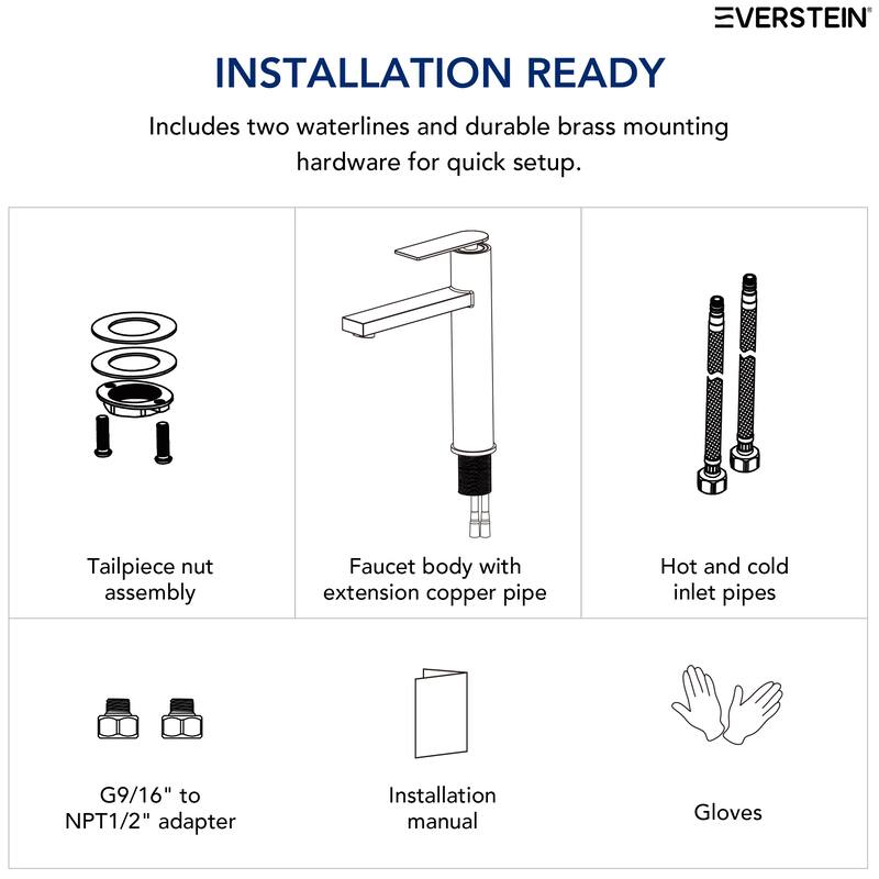 2-Pack Single Lever Handle Bathroom Sink Faucet Single Hole Basin Faucet