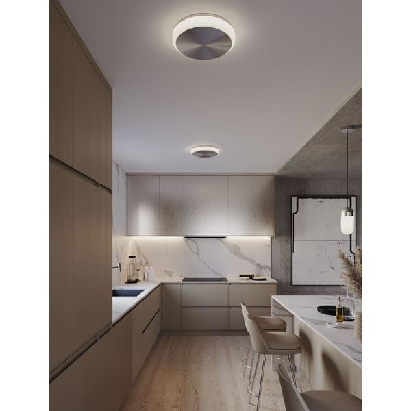slide 2 of 18, AFX Eris LED Flush Mount Light 10" - Satin Nickel