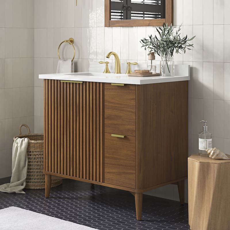 Gabi Bathroom Vanity with White Engineered Stone Top