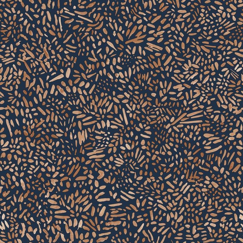 Tempaper Brushstroke Garden Peel and Stick Wallpaper - 28 sq. ft. - Toasted Almond & Navy