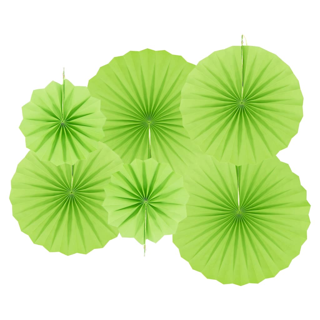 Hanging Paper Fans Party Set 12Pcs Decoration for Home Birthday Wedding Green