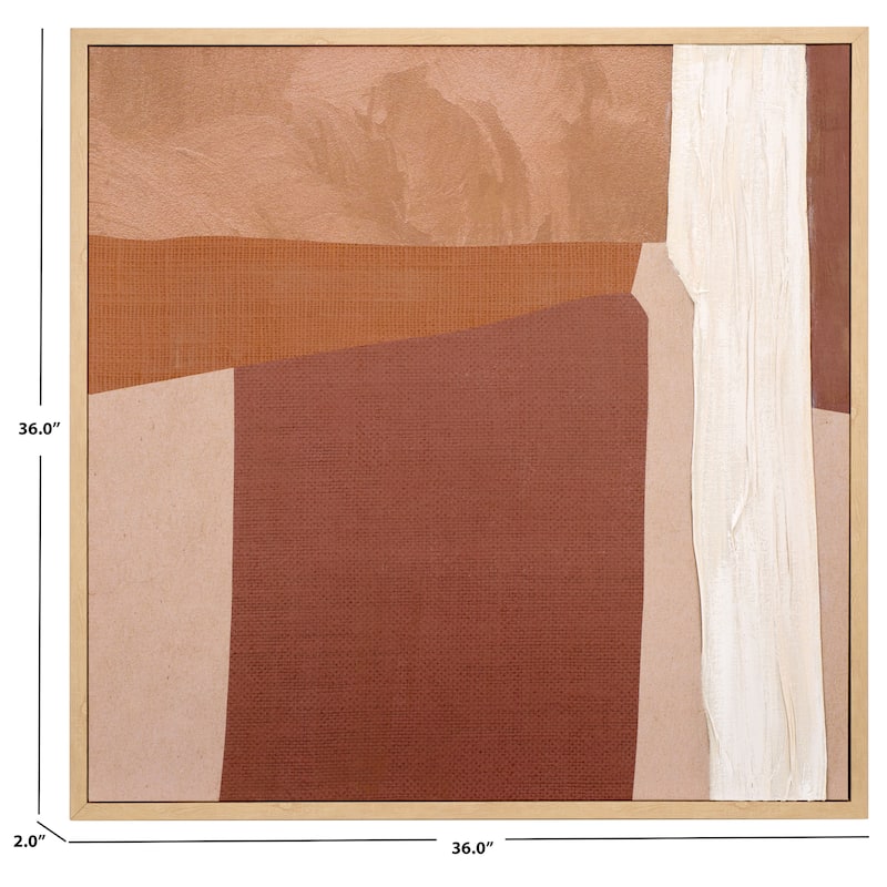 SAFAVIEH Home Boardwalk Dunes 36-inch Brown/Off White Framed Media Art - Brown/Off White