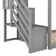 preview thumbnail 13 of 24, Artsy Twin over Twin Bunk Bed with Convertible Slide and Stairway, Space-saving Low Bunk Design, Sturdy and Long-lasting, Gray
