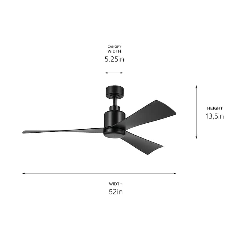 Kichler Lighting True 52 in. Indoor/Outdoor Downrod Mount Ceiling Fan