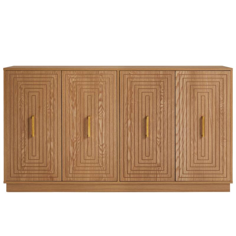 Buffet Cabinet with Doors and Adjustable Shelves - Oak