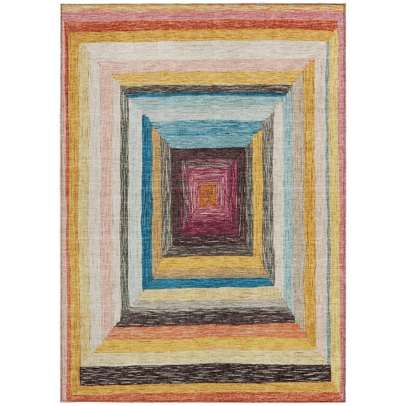 HomeRoots Geometric Transitional Rectangle Outdoor Rug
