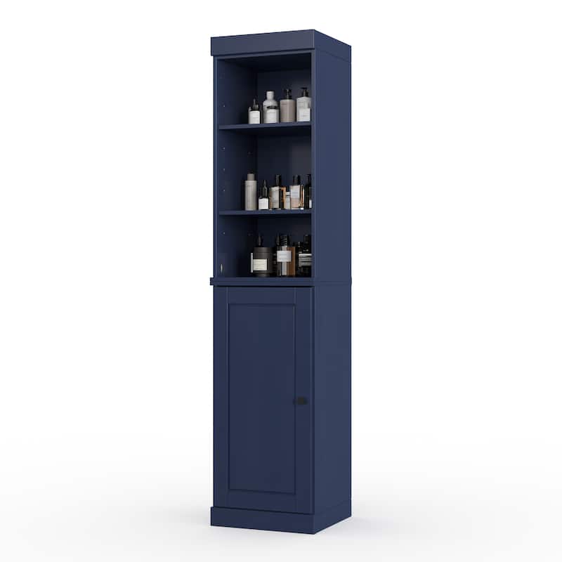 Palace Imports 100% Solid Wood 16.5" Bathroom Storage Cabinet with Solid Doors and Adjustable Shelves - Navy