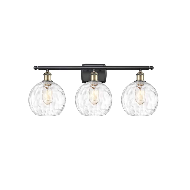 Innovations Lighting Athens Water Glass 3 Light 26" Bath Vanity Light - 8" Shade