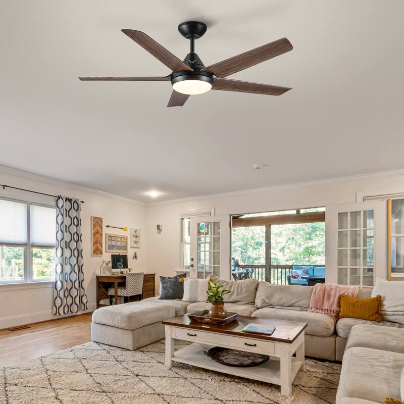 YUHAO Modern Indoor 48 in. Integrated LED Ceiling Fan with Remote Control - 48 INCHES