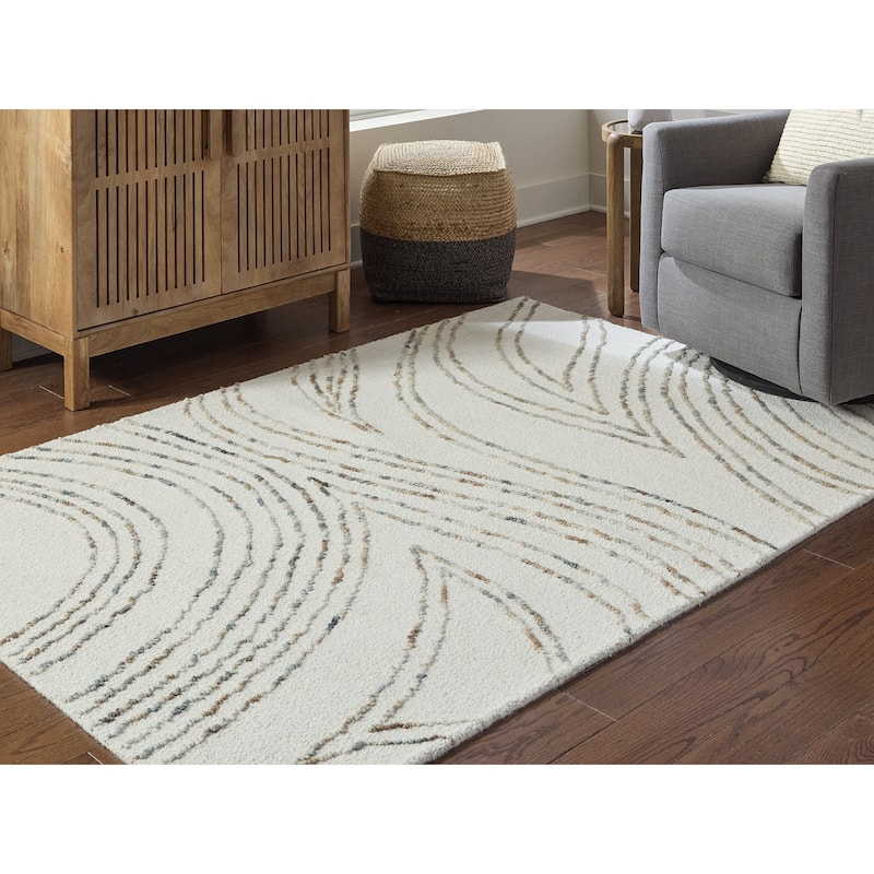 Signature Design by Ashley Deenbury Beige/Green 5' x 7' Area Rug - 61" W x 84" D x 0.5" H