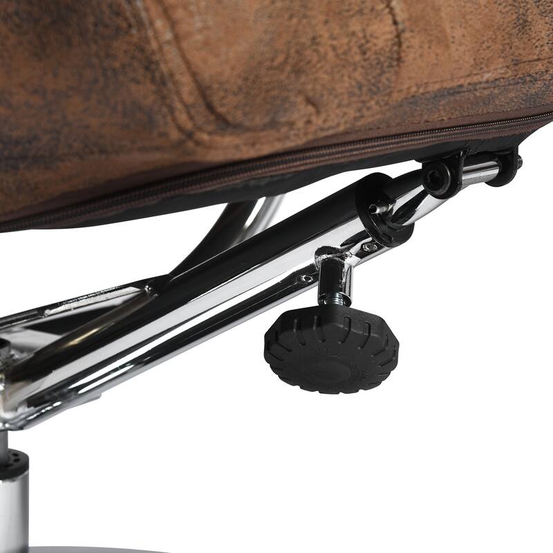 Rustic Brown Streamlined Vintage Leather Swivel Recliner Bed Bath