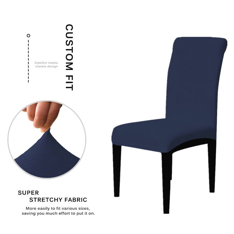Enova Home Ultra Soft Stretch Fabric Dining Chair Slipcovers Removable Washable Furniture Protector Set of 2 - N/A