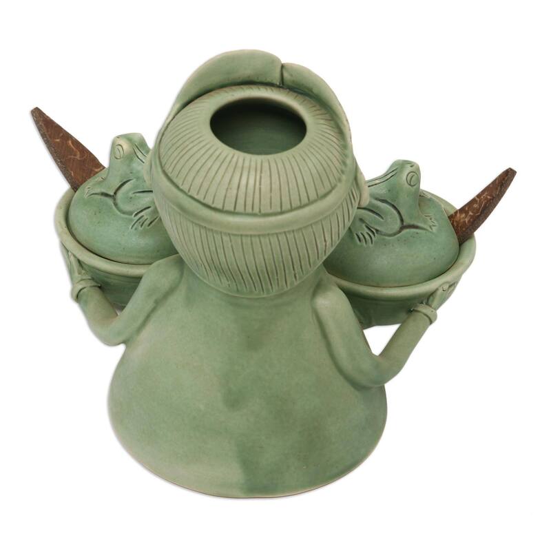 Novica Handmade Spicy Lad Ceramic Condiment Bowls