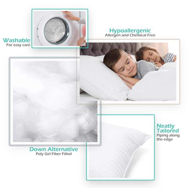 Nestl 100% Cotton Cover Premium Plush Down Alternative Bed Pillow