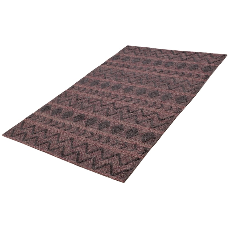 ECARPETGALLERY Braid weave Sienna Grey Wool Rug - 5'11 x 9'4