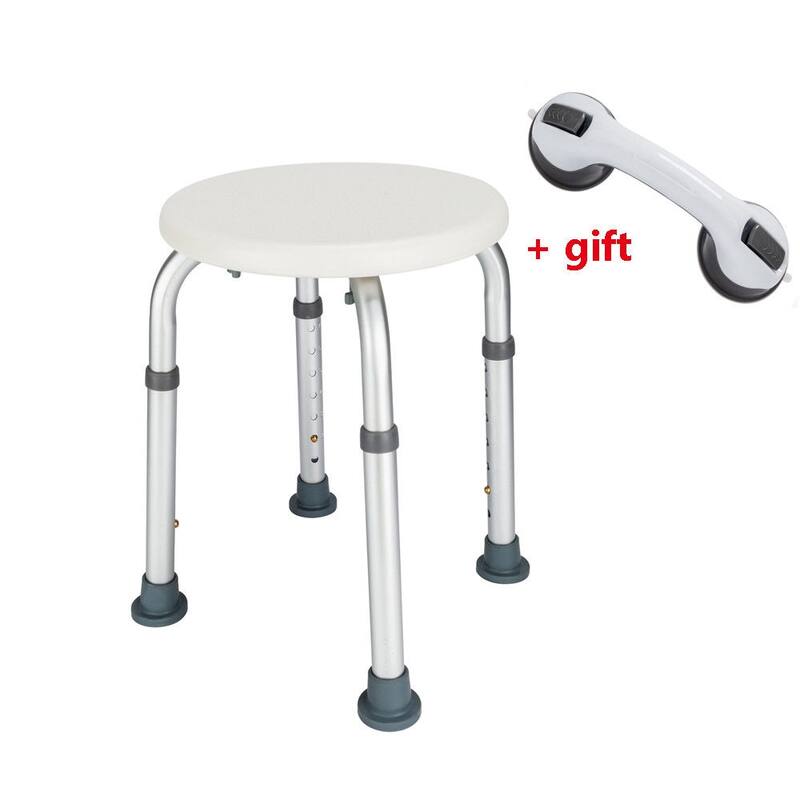 Elderly Bath Shower Chair Medical Seat Stool Bath Tub w/ gift Helping Handle White
