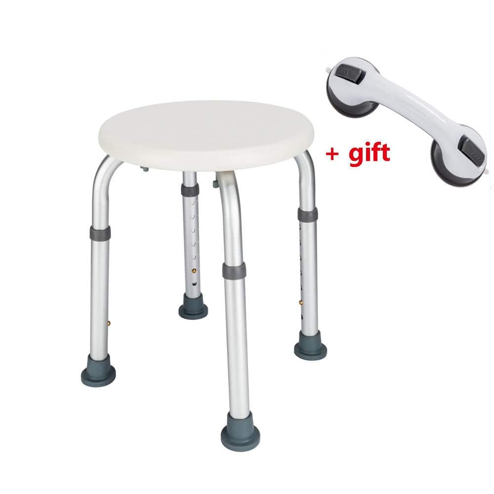 Elderly Bath Shower Chair Medical Seat Stool Bath Tub w/ gift Helping Handle White