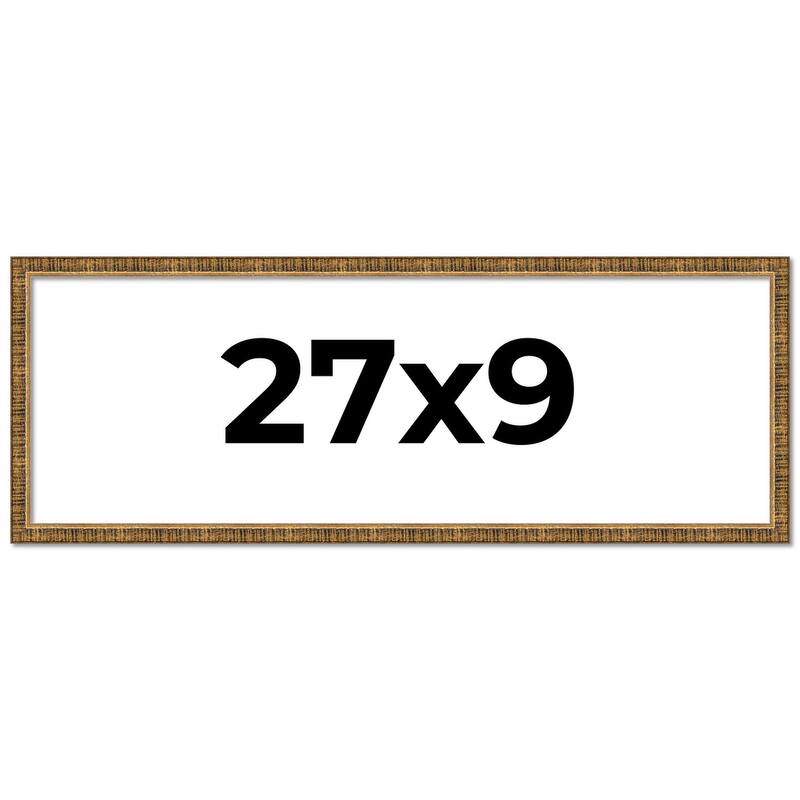 27x9 Frame Gold Solid Wood Picture Frame - Complete Modern Photo Frame