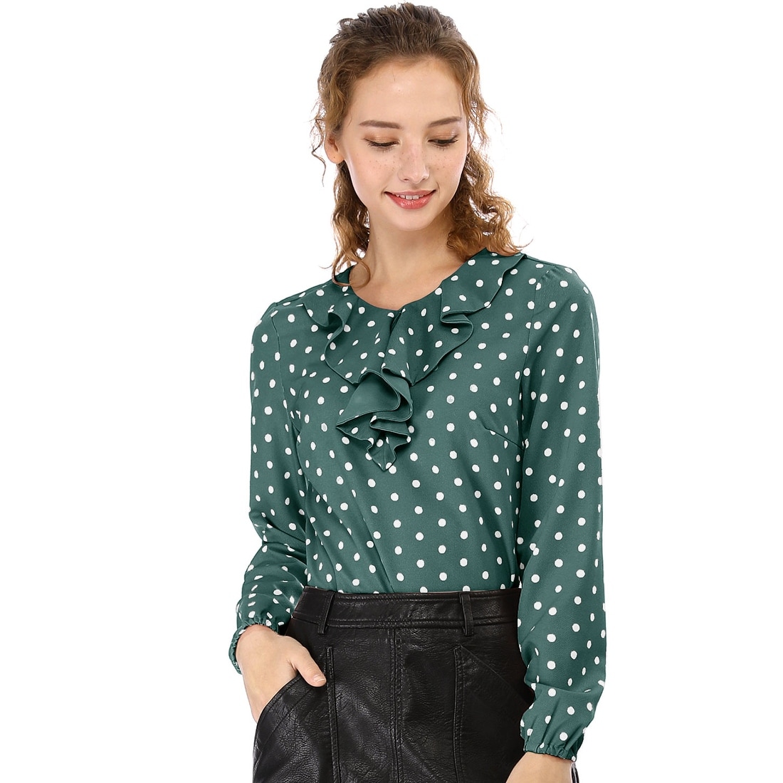 Women's polka dot blouses Clearance