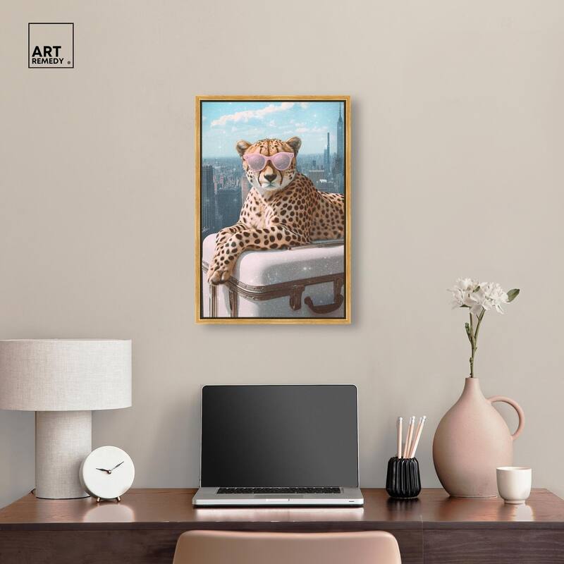 Cheetah Luggage NYC Canvas by Art Remedy