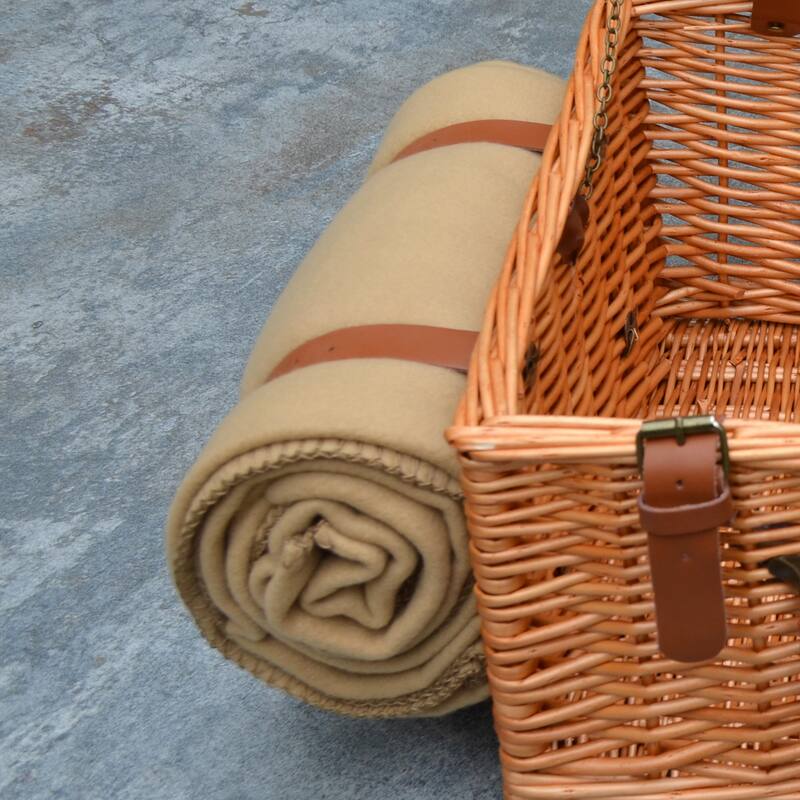 Picnic at Ascot - Willow Basket for Two with Blanket