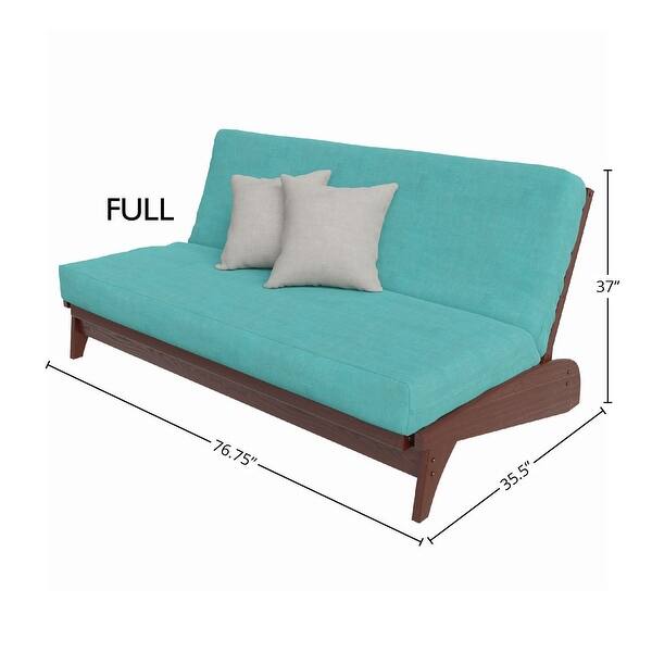 Dillon Full Warm Cherry Futon Set with Stratus Mattress and Cover Bed