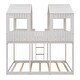 preview thumbnail 11 of 26, Full Over Full Wood Bunk Bed with Roof, Window & Guardrails - Fun Design
