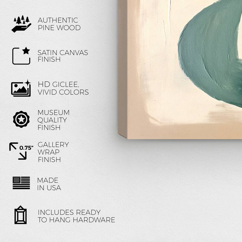 Wynwood Studio Canvas Abstract Horseshoe Shape Green and Dark Green Modern & Contemporary Wall Art Canvas Print
