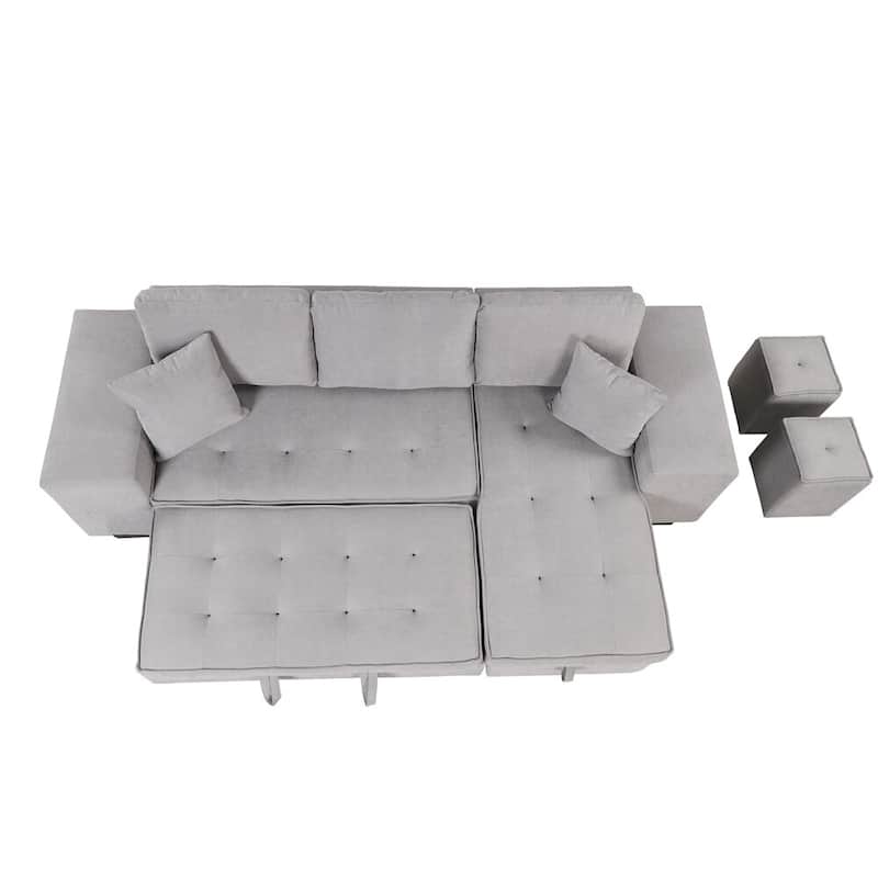 Merax 104" Modern L-Shape 3 Seat Reversible Sectional Couch