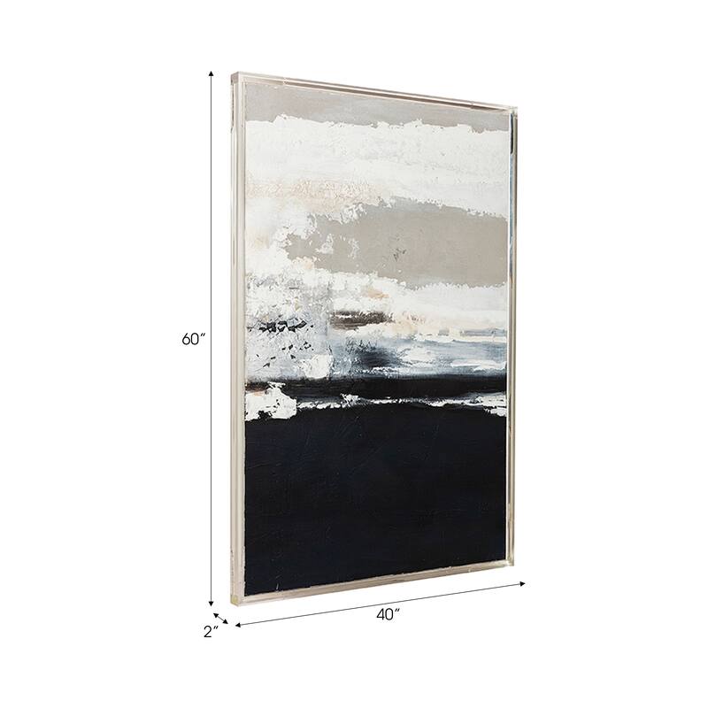 Canvas Wall Art Wood Frame Abstract Texture Vertical Decor - 60" Multi