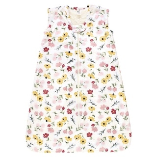 Hudson Baby Infant Girl Plush Faux Fur Sleeping Bag, Wearable Blanket, Soft Painted Floral - Soft Painted Floral - 12-18 Months