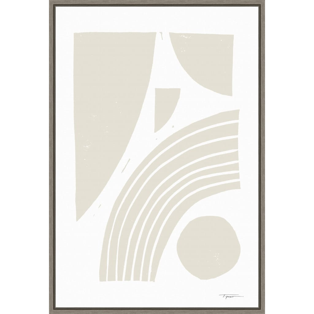 Reflecting Shapes Neutral by Statement Goods Canvas Art Framed - Sylvie Greywash