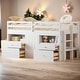 preview thumbnail 2 of 13, Twin Size Loft Bed with 4 Drawers and Underneath Cabinet, White