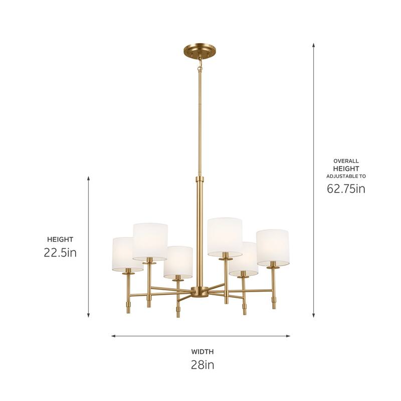 Kichler Lighting Ali 6-Light Brushed Natural Brass Chandelier
