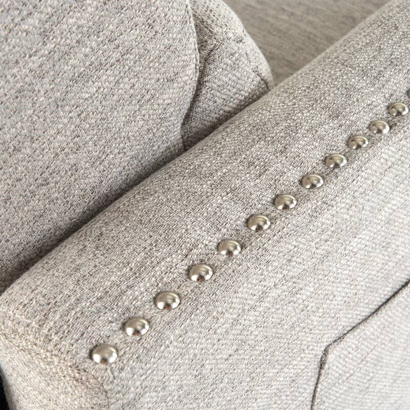 Pushback Recliner with Nailhead Accents and Birch Wood Legs